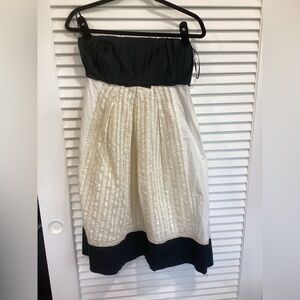 Alberta Ferretti Black & White Strapless Dress